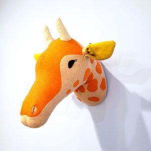 Plush Giraffe Mounted Head Trophy Kid Orange Wall Hanging 2016 Target Pillowfort